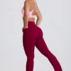 Legginsy Soft Active z kieszeniami i rozkloszowanymi nogawkami w kolorze bordowym
