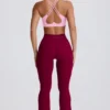Legginsy Soft Active z kieszeniami i rozkloszowanymi nogawkami w kolorze bordowym