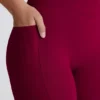 Legginsy Soft Active z kieszeniami i rozkloszowanymi nogawkami w kolorze bordowym