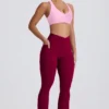 Legginsy Soft Active z kieszeniami i rozkloszowanymi nogawkami w kolorze bordowym