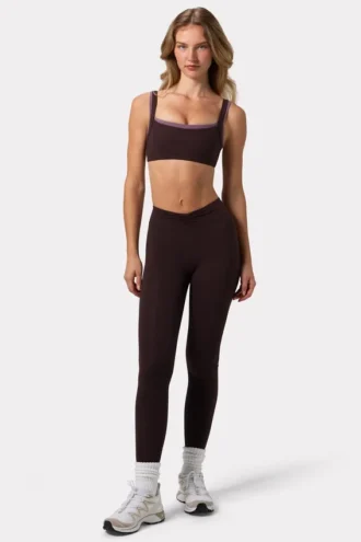 Legginsy Soft Active z marszczeniami w kolorze espresso