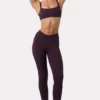Legginsy Soft Active z marszczeniami w kolorze śliwkowym Legginsy Soft Active z marszczeniami w kolorze śliwkowym