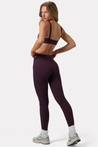 Legginsy Soft Active z marszczeniami w kolorze śliwkowym