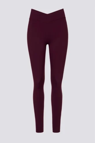 Legginsy Soft Active z paskiem w kształcie litery V w kolorze bordowym