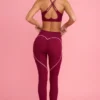 Legginsy Soft Active z średnim stanem w kolorze bordowym Legginsy Soft Active z średnim stanem w kolorze bordowym