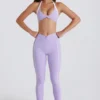 Legginsy Soft Active z skręconym przodem w kolorze liliowym Legginsy Soft Active z skręconym przodem w kolorze liliowym