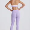 Legginsy Soft Active z skręconym przodem w kolorze liliowym Legginsy Soft Active z skręconym przodem w kolorze liliowym