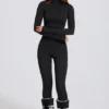 Legginsy termiczne w czarnym wzorze lamparta Legginsy termiczne w czarnym wzorze lamparta
