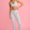 Legginsy z kieszeniami i rozszerzanymi nogawkami Soft Active z paskiem w kształcie litery V w kolorze szarym Legginsy z kieszeniami i rozszerzanymi nogawkami Soft Active z paskiem w kształcie litery V w kolorze szarym