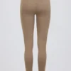 Legginsy z marszczonymi nogawkami i średnim stanem z szczotkowanej dzianiny w kolorze mocha marl Legginsy z marszczonymi nogawkami i średnim stanem z szczotkowanej dzianiny w kolorze mocha marl
