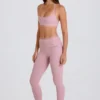 Legginsy z podwiniętym pasem i szelkami w kolorze fioletowym Legginsy z podwiniętym pasem i szelkami w kolorze fioletowym