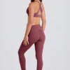 Legginsy z zakładką i średnim stanem w kolorze acai