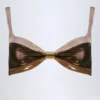 Marszczony top bikini Palmita w kolorze brązowo-złotym Marszczony top bikini Palmita w kolorze brązowo-złotym