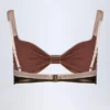 Marszczony top bikini Palmita w kolorze brązowo-złotym Marszczony top bikini Palmita w kolorze brązowo-złotym