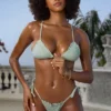 Doły od bikini Crinkle Moda kąpielowa Side Tie Cheeky w kolorze szałwiowym Doły od bikini Crinkle Moda kąpielowa Side Tie Cheeky w kolorze szałwiowym