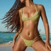 Zielone doły od bikini Kisawa z metalicznymi warstwami Zielone doły od bikini Kisawa z metalicznymi warstwami