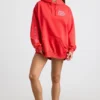 Miękka bawełniana bluza oversize z kapturem w kolorze czerwonym Miękka bawełniana bluza oversize z kapturem w kolorze czerwonym