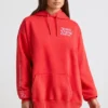 Miękka bawełniana bluza oversize z kapturem w kolorze czerwonym Miękka bawełniana bluza oversize z kapturem w kolorze czerwonym