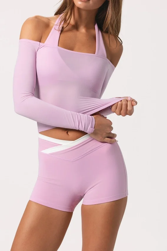Miękki top z odkrytymi ramionami z dżerseju w kolorze Sweet Pink Miękki top z odkrytymi ramionami z dżerseju w kolorze Sweet Pink