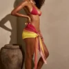 Mini sarong z wiązaniem z przodu w kolorze żółtym multi Mini sarong z wiązaniem z przodu w kolorze żółtym multi