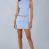 Mini spódnica Alvara z imitacji zamszu o średniej wysokości w kolorze delikatnego błękitu Mini spódnica Alvara z imitacji zamszu o średniej wysokości w kolorze delikatnego błękitu