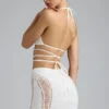 Top bikini Liberty z ozdobnymi krzyżującymi się ramiączkami w kolorze kości słoniowej Top bikini Liberty z ozdobnymi krzyżującymi się ramiączkami w kolorze kości słoniowej