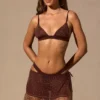 Mini spódnica Zinnia z niskim stanem w kolorze espresso brown Mini spódnica Zinnia z niskim stanem w kolorze espresso brown