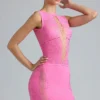 Mini spódniczka Joni z ozdobami, o średniej wysokości talii, w kolorze Bubblegum Pink Mini spódniczka Joni z ozdobami, o średniej wysokości talii, w kolorze Bubblegum Pink
