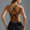 Oh Polly Moda kąpielowa: Top do bikini Micro z ozdobami z serii HOTFIX w kolorze czarnym Oh Polly Moda kąpielowa: Top do bikini Micro z ozdobami z serii HOTFIX w kolorze czarnym