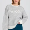 Oversizowy sweter z dzianiny z logo w kolorze Ice Oversizowy sweter z dzianiny z logo w kolorze Ice