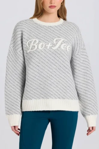 Oversizowy sweter z dzianiny z logo w kolorze Ice Oversizowy sweter z dzianiny z logo w kolorze Ice