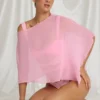 Przezroczyste ponczo Zarayah w kolorze Candyfloss Pink Przezroczyste ponczo Zarayah w kolorze Candyfloss Pink