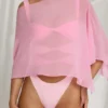 Przezroczyste ponczo Zarayah w kolorze Candyfloss Pink Przezroczyste ponczo Zarayah w kolorze Candyfloss Pink