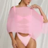 Przezroczyste ponczo Zarayah w kolorze Candyfloss Pink Przezroczyste ponczo Zarayah w kolorze Candyfloss Pink