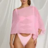 Przezroczyste ponczo Zarayah w kolorze Candyfloss Pink Przezroczyste ponczo Zarayah w kolorze Candyfloss Pink