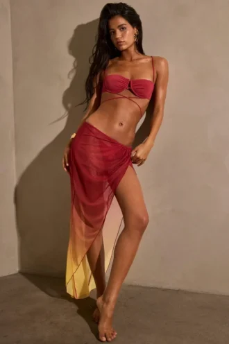 Sarong midi z marszczeniami Gelato w kolorze żółtym multi