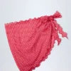 Sarong Molinas wiązany z boku w czerwoną kratkę Sarong Molinas wiązany z boku w czerwoną kratkę