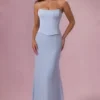 Satynowa sukienka dla druhny Avielle w kolorze pudrowego błękitu Satynowa sukienka dla druhny Avielle w kolorze pudrowego błękitu