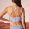 Selena – gorset z ozdobnym dekoltem typu cowl w kolorze niebieskim Selena – gorset z ozdobnym dekoltem typu cowl w kolorze niebieskim