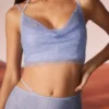 Selena – gorset z ozdobnym dekoltem typu cowl w kolorze niebieskim Selena – gorset z ozdobnym dekoltem typu cowl w kolorze niebieskim