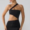 Shyla – obcisła sukienka mini z marszczonymi wycięciami z czarnego jerseyu Shyla – obcisła sukienka mini z marszczonymi wycięciami z czarnego jerseyu