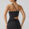 Shyla – obcisła sukienka mini z marszczonymi wycięciami z czarnego jerseyu Shyla – obcisła sukienka mini z marszczonymi wycięciami z czarnego jerseyu