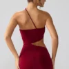 Shyla Slinky Jersey Ruched Cut Out Sukienka Mini w kolorze rubinowym Shyla Slinky Jersey Ruched Cut Out Sukienka Mini w kolorze rubinowym