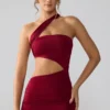 Shyla Slinky Jersey Ruched Cut Out Sukienka Mini w kolorze rubinowym Shyla Slinky Jersey Ruched Cut Out Sukienka Mini w kolorze rubinowym