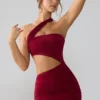 Shyla Slinky Jersey Ruched Cut Out Sukienka Mini w kolorze rubinowym Shyla Slinky Jersey Ruched Cut Out Sukienka Mini w kolorze rubinowym