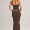 Spódnica maxi Avenley z modalu o średnim stanie i kroju typu fishtail w kolorze czekoladowego brązu Spódnica maxi Avenley z modalu o średnim stanie i kroju typu fishtail w kolorze czekoladowego brązu