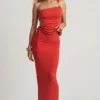 Spódnica maxi Elena z teksturowanego dżerseju w kolorze chili red Spódnica maxi Elena z teksturowanego dżerseju w kolorze chili red