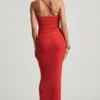 Spódnica maxi Elena z teksturowanego dżerseju w kolorze chili red Spódnica maxi Elena z teksturowanego dżerseju w kolorze chili red