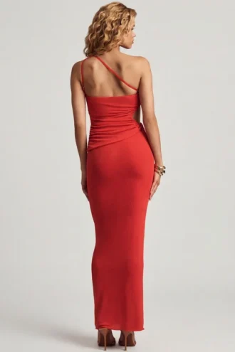 Spódnica maxi Elena z teksturowanego dżerseju w kolorze chili red