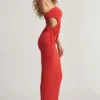 Spódnica maxi Elena z teksturowanego dżerseju w kolorze chili red Spódnica maxi Elena z teksturowanego dżerseju w kolorze chili red